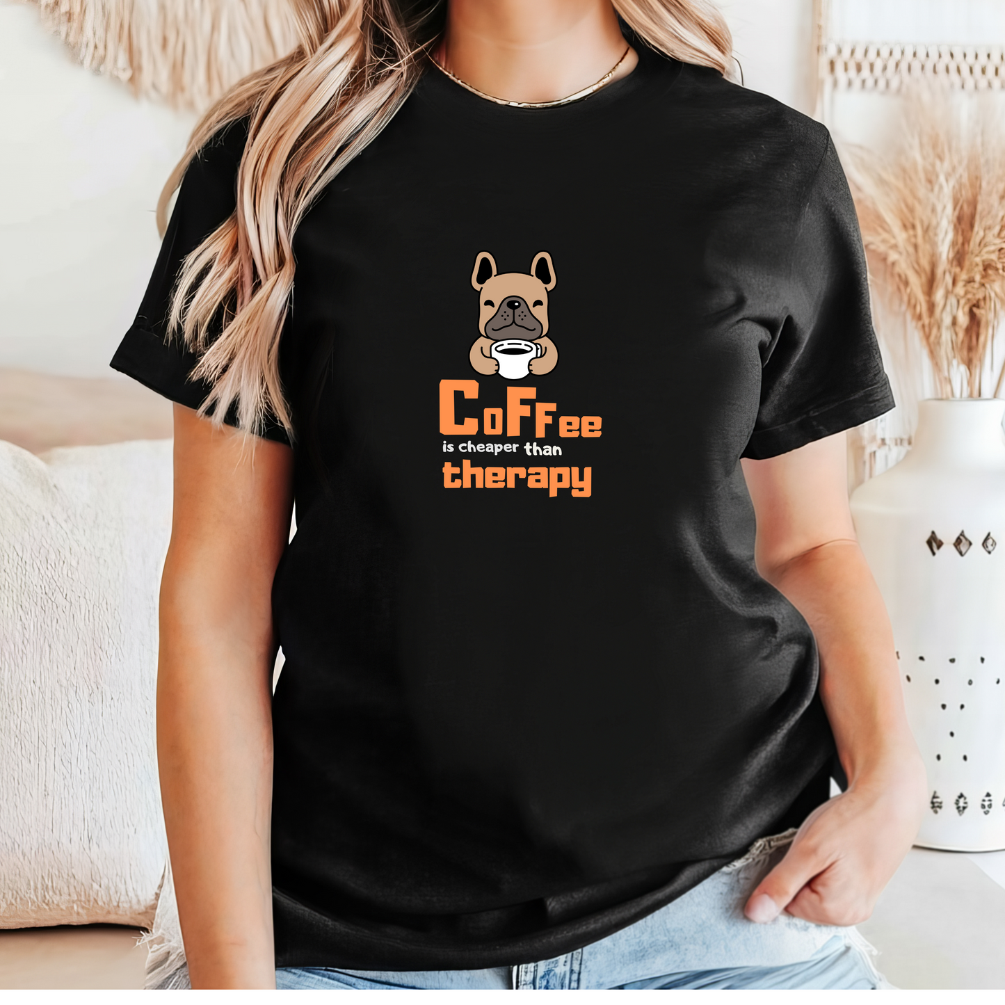 Coffee is cheaper than Therapy Half Sleeve Tshirt