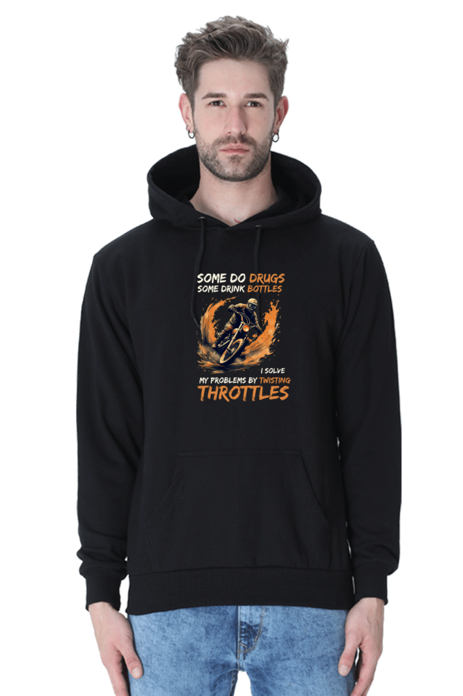 I Solve Problems By Twisting Throttles Hooded Sweatshirt