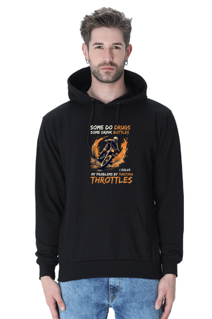 I Solve Problems By Twisting Throttles Hooded Sweatshirt